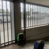Locker Perforated mesh used as infill on automatic gate to garage basement