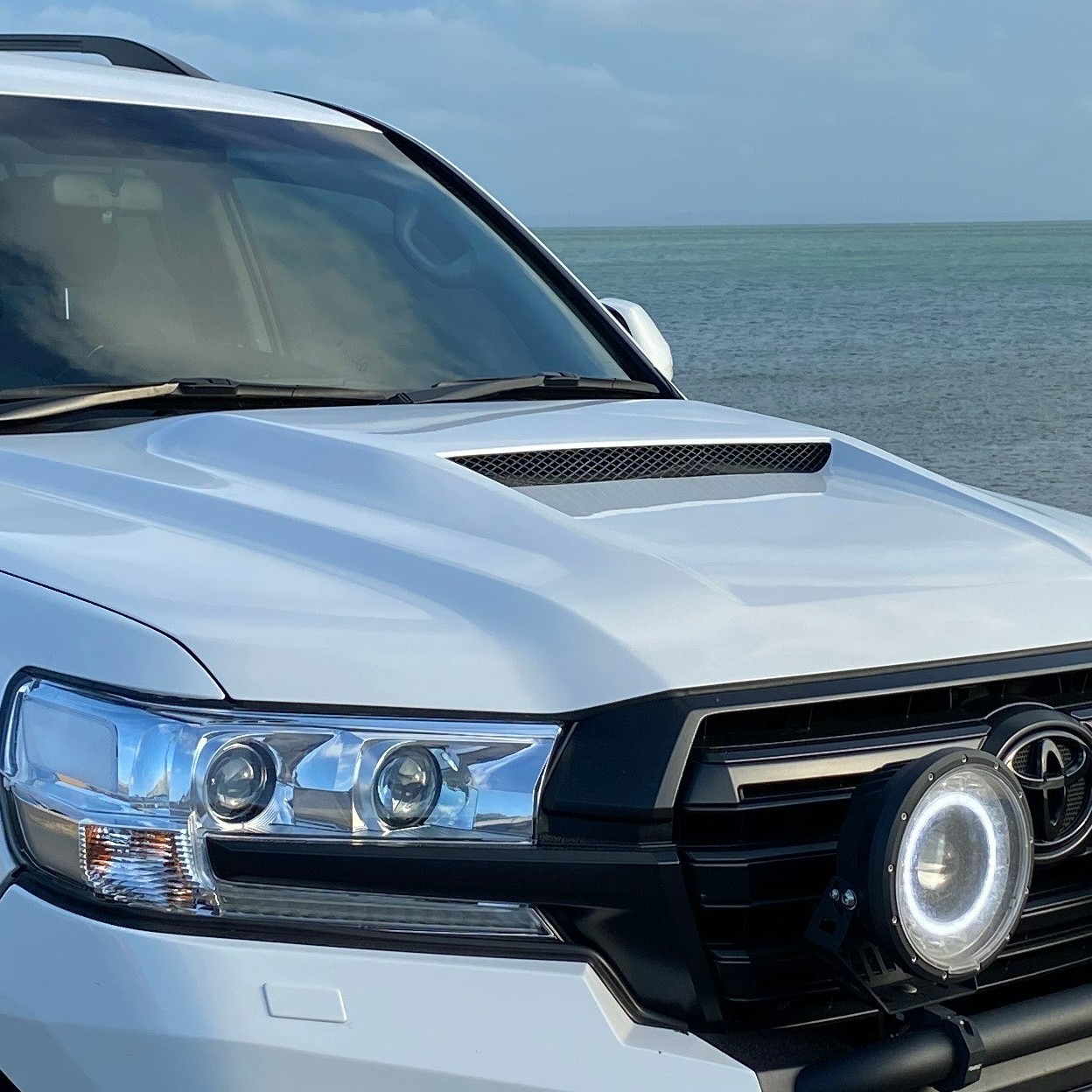 expanded mesh used to create ventilation to custom car bonnet