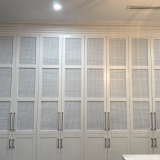 Locker decorative perforated mesh for kitchen upgrades