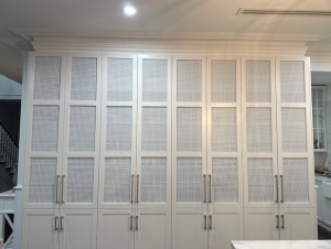 Locker decorative perforated mesh for kitchen upgrades