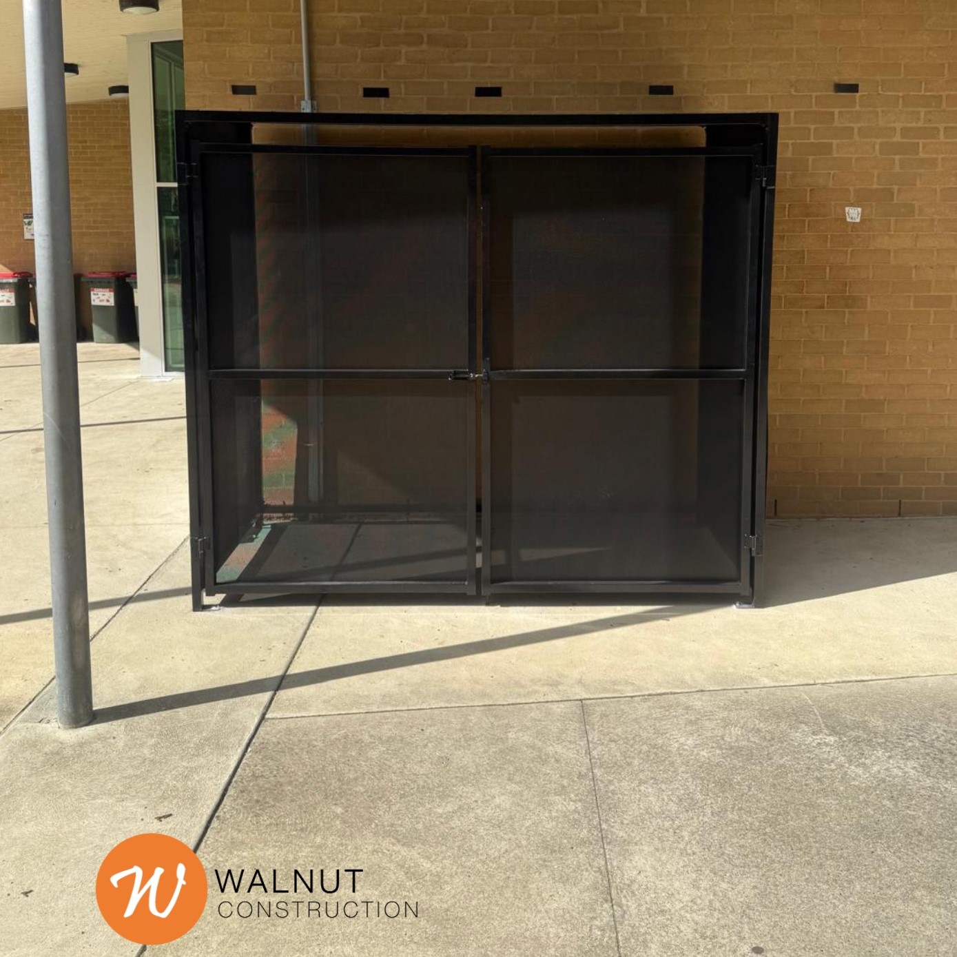 Locker Perforated mesh used to create storage cage