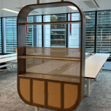 Perforated mesh as office acoustic screens and stylish cabinets