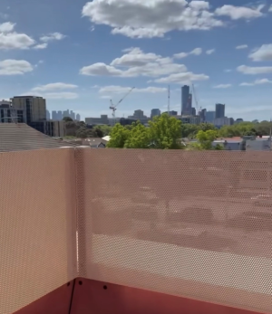 Locker Perforated mesh used as privacy screens to roof garden