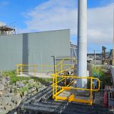 Mild Steel, Webforge Monowills welded stanchions form safety barrier to worker access point at the Port of Brisbane