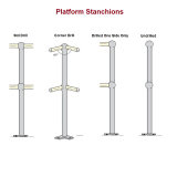 Monowills Platform stanchions, in untreated or hot dip galvanised mild steel, available standard drill, drilled one side only, corner drill or undrilled