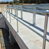 Mild Steel, Webforge platform stanchions form pedestrian safety barrier on bridge