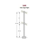 Webforge Monowills Side Angle Right stair stanchion 44-45 degree