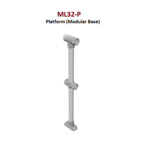 Monowills link Platform Stanchion, with modular base, Standard drill with no kickplate bracket