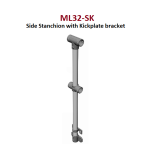 Monowills link Side Stanchion, Standard Drilled, Kickplate bracket
