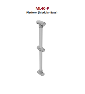 Monowills link Platform Stanchion, with modular base, Standard drill with no kickplate bracket