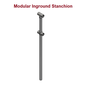 Modular Inground Stanchion, 32 or 40 Nominal Bore upright, std drill or Drilled one side only