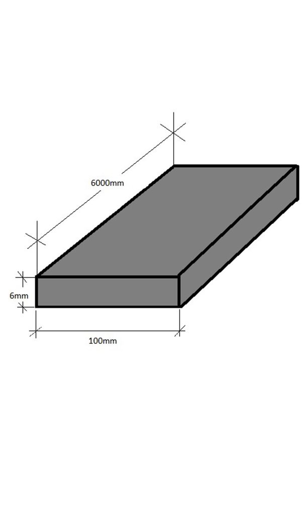 Kickplate 100 x 6 x 6000mm Mild Steel Plain Hot Dip Galvanised - Meshstore