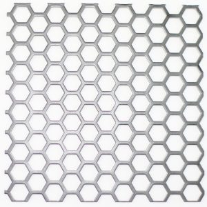 H09564 Perforated Metal Sheet: 9.5mm Hexagon, 64% Open Area