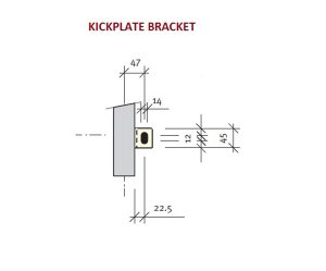 Kickplate Bracket Mild Steel single slot