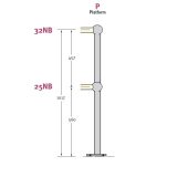 Platform Stanchion Drilled One Side Only