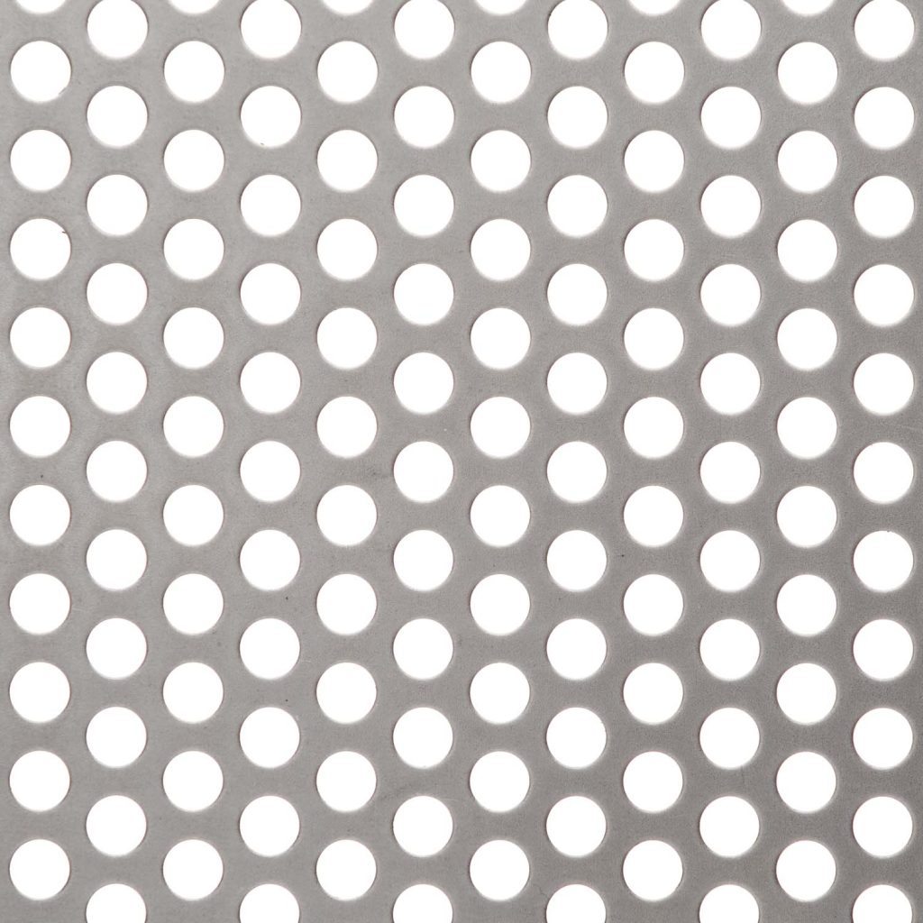 R09540 Perforated Metal Sheet: 9.5mm Round, 40% Open Area