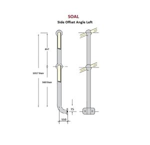 Webforge Monowills Side offset angled Left stair stanchion