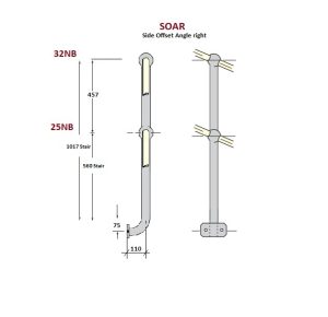 Webforge Monowills Side offset Angle Right stair stanchion
