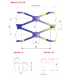 Alu-Tread Series 13 and 22, Pitch and Section details