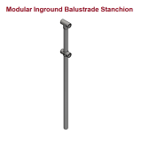Modular Balustrade Inground Stanchion, 32/40 Nominal Bore upright, Std drill, Drilled one side only Corner Drill
