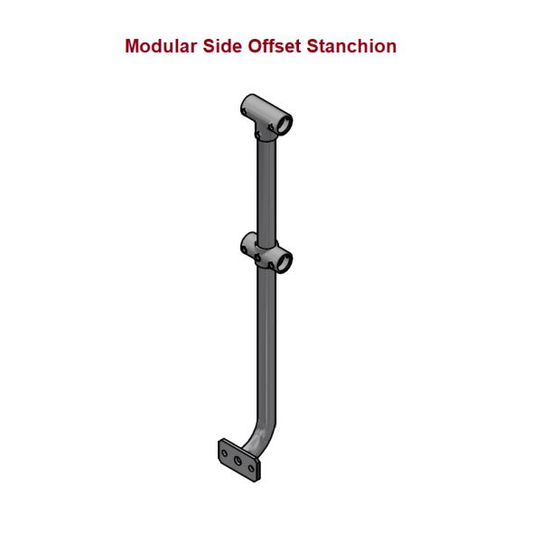 Modular Side Offset Stanchion, Welded base, 32 or 40 Nominal Bore upright